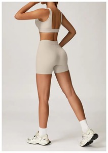 Ensemble de sport 2 pièces pour femme, personnalisé, vente en gros, séchage rapide, soutien-gorge de sport et short, tenue de yoga, taille élastique - Product Image 5