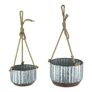 Jardinière murale Pot de fleur jardinière Triangle Design jardinière suspendue décorative ensemble de 2 suspendus finis enduits de poudre noire - Product Image 5