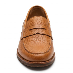 Mocassins pour hommes en cuir véritable de qualité supérieure, bout rond, à enfiler, couleur unie, pour le bureau et la carrière, toutes saisons, semelle extérieure en caoutchouc amortie, de BD - Product Image 3