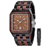 Montres 100% Quartz Naturel en Bois pour Usage Quotidien, Cadran Personnalisé 24 Heures, Sifflet d'Urgence, Design Art Déco Français, Fait Main, Unisexe, Antique