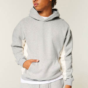 Sweat-shirt unisexe épais surdimensionné à deux tons avec empiècements latéraux, sweat à capuche vintage, sweat à capuche zippé pour homme, logo personnalisé - Product Image 6