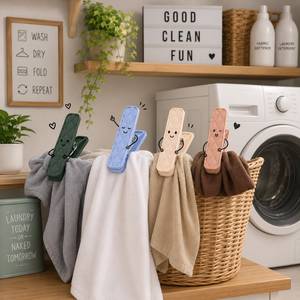 Colorful PP <b>Plastic</b> Clothes Pegs Durable Rectangle Shape for Laundry Room Use Novelty Style - Product Image 1