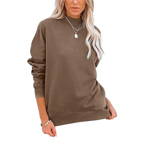 Sweat-shirt à col montant personnalisé pour femme en coton éponge avec logo imprimé – Tenue décontractée, sport et streetwear – Fournisseur en gros - Product Image 1