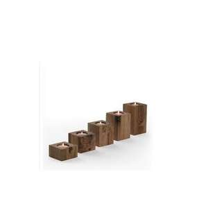 Support de bougie en bois avec bords naturels pour mariage, événements festifs, fêtes, support de bougie rustique pour décoration de table à la maison - Product Image 4