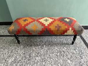 Alfombra Kilim de Yute y Lana Tejida a Mano, Estilo Turco, para Dormitorio, Pasillo, Sala de Estar, Diseño Geométrico Tradicional, Étnico, Bohemio, para Apartamento - Product Image 2