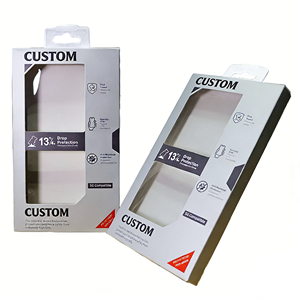 Caja de Papel Rígido Reciclable Personalizada para Funda de Teléfono 18/17/16 Ultra con Forro de Esponja, Orificio para Colgar y Ventana de Exhibición - Product Image 1