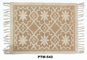 Tapis d'exercice rectangulaire en fibres naturelles PTM-542, tissage plat, support réversible, style moderne, épaisseur moyenne, lavable, pour voyage et prière - Product Image 2
