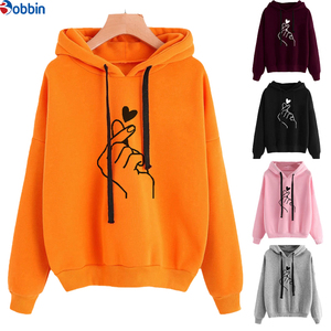 Sweat-shirts à capuche respirants rose pour femme, collection automne-printemps, manches longues, personnalisables, pull-over tendance pour femme - Product Image 1