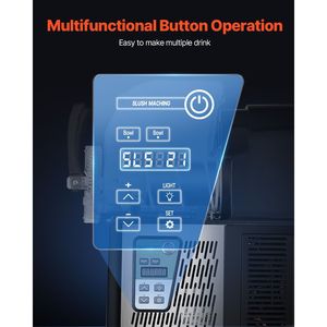 Macchina Professionale per Bevande Ghiacciate con Doppio Serbatoio da 4L in Acciaio Inox, per Margarita e Smoothie, 32 Bicchieri, in Materiale PC - Product Image 4