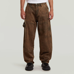 Pantalones de mezclilla para hombre, transpirables, teñidos, holgados, estilo carpintero, de 13 oz, de sarga tejida a mano, de cintura media, con cierre de cremallera rígido, rectos, para primavera. - Product Image 5