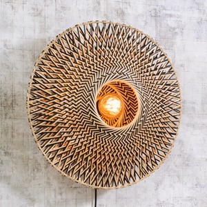 Lámpara de pared con pantalla de bambú natural, al mejor precio, venta al por mayor, apliques de pared elegantes. - Product Image 1