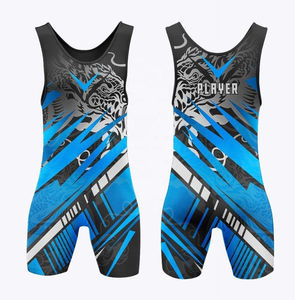 Combinaison de lutte personnalisée par sublimation, professionnelle, respirante, en spandex, pour hommes et jeunes, imprimé loup, équipement d'entraînement - Product Image 6