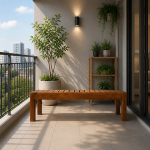 Banco de Patio de Madera de Teca Sólida, Duradero, Moderno y Contemporáneo, con Listones, Muebles de Exterior, Capacidad para 2 Personas, Construcción Resistente - Product Image 4