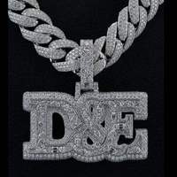 Pendentif Lettre Personnalisée en Moissanite, Breloque Lettre Micro-Pavée Ronde Taille Brillant, Plaqué Or, Bijoux Hip Hop pour Chaîne de Collier