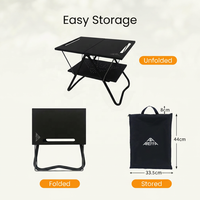 Table pliante double couche en alliage d'aluminium Areffa AF-1050, légère et portable, pour le camping, les pique-niques et les parcs.