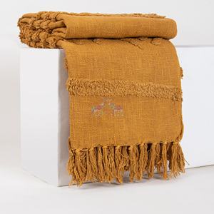 Couverture en taffetas de coton solide de haute qualité tissée à la main pour la décoration de canapé dans le salon - Product Image 6