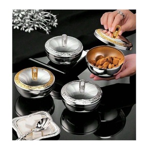 Nouvel ensemble de bols décoratifs en métal de luxe élégants pour la maison, les mariages, les tables, les fruits secs, les dattes, les collations, le service - Product Image 2