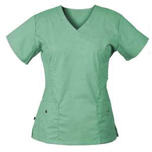 Ensembles de blouses médicales unisexes de haute qualité en coton et polyester à manches courtes, tricotés, service OEM, en promotion avec logo imprimé - Product Image 2