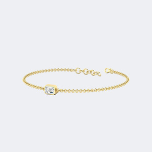 0.50CTW Emerald Bezel-Set Diamond Station <b>Bracelet</b> - Product Image 4