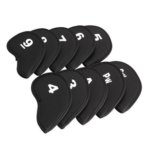 Black Neoprene <b>Golf</b> Headcover Numbered 5 and 6 Protective Cover for Drivers and Irons Solid Color Design - Product Image 2