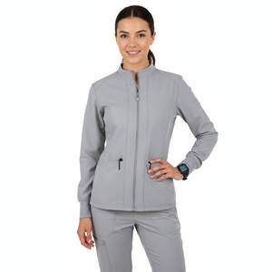 Blouse médicale professionnelle personnalisée pour femme, à fermeture éclair, manches longues, uniforme d'infirmière d'hôpital, haut de survêtement, vente en gros de blouses médicales - Product Image 1