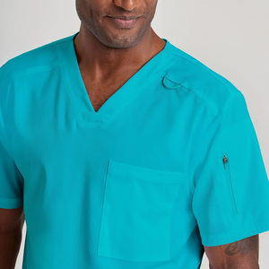 Luxury Medical Men's Nursing Medical <b>Scrub</b> <b>Top</b> & Pant Workers Healthcare Male Hospital <b>Scrubs</b> Uniform Set - Product Image 3
