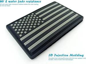 Patch personnalisé en PVC drapeau USA, vente en gros, OEM/ODM, badge tactique moral avec fixation Velcro, idéal pour sacs, casquettes, etc. - Product Image 3
