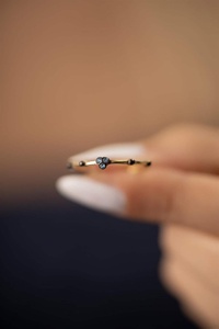 Anillo minimalista para mujer, plata de ley 925, chapado en oro de 14 quilates, joyería hecha a mano, regalo para ella, mamá, hermana - Product Image 6