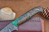 Couteau de haute qualité A&M Enterprises, multifonctionnel, style industriel Damas, finition brossée, lame de 7 pouces, haute dureté, pour l'extérieur