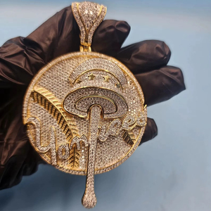 จี้เพชรโมอิสซาไนต์ VVS แบบสั่งทำพิเศษสุดหรูหรา สไตล์ฮิปฮอป เครื่องประดับเงินแท้ 925 ชุบทองคำ - Product Image 1