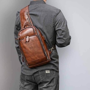 Genuine Leather <b>Sling</b> <b>Bag</b> for Men Crossbody Shoulder Travel Large Capacity Vintage High Quality Customizable Chest Gift. - Product Image 5