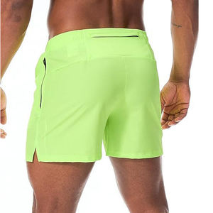 กางเกงขาสั้นกีฬาผู้ชาย Six Trend Sports สีเขียวนีออน แห้งเร็ว ระบายอากาศได้ดี ผลิตจากไนลอน/ผ้าฝ้าย เอวยางยืดพร้อมเชือกผูก ความยาวปานกลาง สีพื้น - Product Image 3