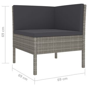 Set di Mobili da Giardino in Polyrattan Grigio con Struttura in Acciaio Verniciato a Polvere e Materiale in Poliestere - Product Image 6