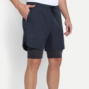 Manufacturer Supply Men’s Running Double <b>Layer</b> Shorts with Compression Liner and Side Pockets - Product Image 3