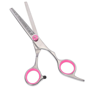 Tijeras de entresacar de acero inoxidable de alta calidad con punta afilada de 32 dientes y mango mediano, aprobadas para uso profesional. - Product Image 5