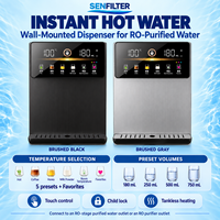 Distributeur d'eau chaude instantanée mural électrique 2200W à commande tactile en alliage d'aluminium pour système RO et eau en bouteille