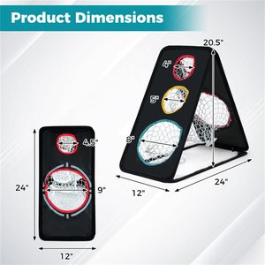 Rete da Golf Portatile a Doppia Faccia per Chipping, 5 Zone Bersaglio, Tessuto Oxford 420D, Logo Personalizzabile, Nera, per Allenamento a Casa, Mano Sinistra - Product Image 3