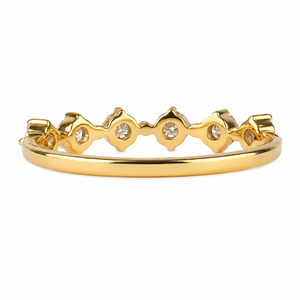 Bague de mariage pour femme en or jaune plaqué 14 carats avec moissanite, demi-alliance classique, bague de fiançailles avec diamant taille brillant rond - Product Image 4