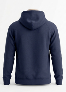 <b>Men's</b> <b>Navy</b> Hooded Sweatshirt Regular Fit Cotton <b>Fleece</b> Casual Hoodie with Front Pocket Autumn Wear - Product Image 2