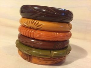 Handmade Epoxy <b>Resin</b> Bangle Bracelet H a CRAFT Women's Trendy Gift Jewelry with Carved Floral Design - Product Image 2