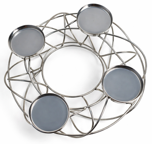 Porte-bougie décoratif en acier inoxydable avec finition polie pour centre de table d'hôtel et de restaurant - Product Image 3