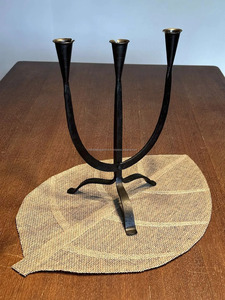 Elegant Metal <b>Black</b> <b>Candlestick</b> Wrought Iron Standing Type Metal <b>Holder</b> for Three Christmas Candles Other Candle <b>Holders</b> Candle - Product Image 2