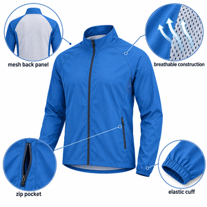 Vestes de course en gros pour hommes et femmes, coupe-vent sport personnalisé, veste légère imperméable, fournisseur - Product Image 6