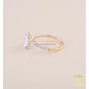 Anillo de Compromiso con Diamante Cultivado en Laboratorio, Corte Radiante, Oro Blanco, Anillo Solitario, Joyería Nupcial para Regalo - Product Image 5
