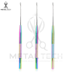 Professional Hair Extension Loop <b>Needle</b> Tool Stainless Steel Wire Pulling Hook <b>Threader</b> Set for Micro Ring Bead Installation - Product Image 2