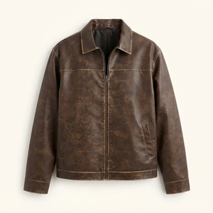 Blouson Bomber en Cuir Véritable pour Homme, Style Motard Classique, à Capuche, Imperméable, Séchage Rapide, Mode Moto et Plein Air - Product Image 5