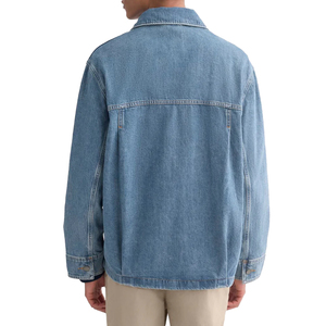 Chaqueta de mezclilla relajada tipo Barn, de algodón índigo de alto gramaje, para trabajo, utilitaria, marca privada, fabricante OEM personalizado - Product Image 2