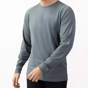Premium Mens Full <b>Sleeve</b> T Shirt Luxury Anti Wrinkle Cotton Casual Knitted O Neck Streetwear Fashion <b>Top</b> - Product Image 1