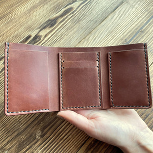 High Quality Genuine Leather Tri Fold <b>Wallet</b> Custom Logo <b>Men</b> Vintage Cowhide <b>Card</b> Holder Business <b>Wallet</b> LTW-0172 - Product Image 1