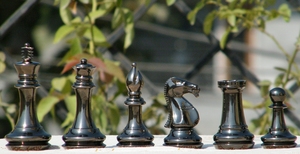 Brass <b>Chess</b> Pieces Staunton Style 4 Inch King Luxury Weighted <b>Set</b> for Playing - Product Image 3